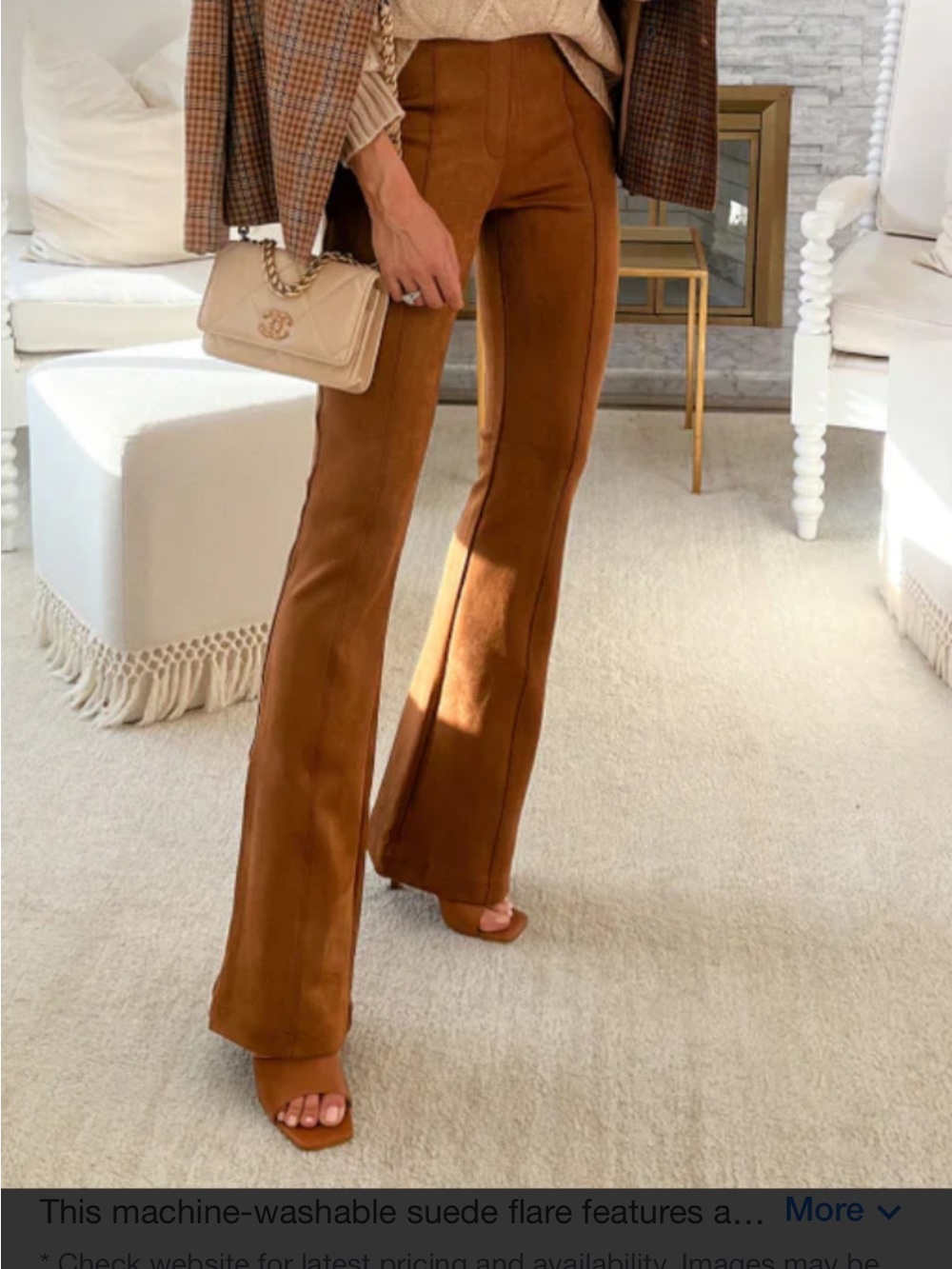 SPANX faux suede flare pants